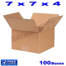 100 - 7x7x4 Cardboard Boxes 32ECT Mailing Packing Shipping Corrugated Carton