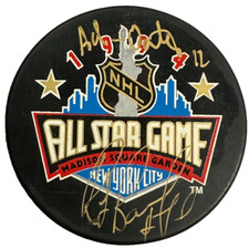 Ray Bourque & Adam Oates Autographed 1994 NHL All-Star Game Hockey Puck NHL