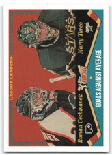 2001 Topps Heritage #129 Marty Turco Roman Cechmanek LL Flyers Dallas Stars 1BB