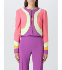 Moschino Couture Jacket Woman Multicolor Barbie Pink, Purple, Mint Size 6