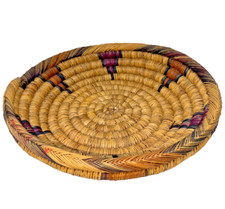 Vintage Artistic Hand Made 14" Native Woven Coil Bowl Basket