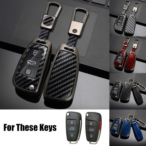 Alloy Leather Car Key Case Cover For Audi Q5 Q7 A3 A4 A8 S3 S4 RS RS4 S6 RS6 TT
