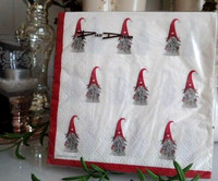 20 Servietten Wichtel Gnom Zwerge Weihnachten Winter Weihnachtsservietten 33X33