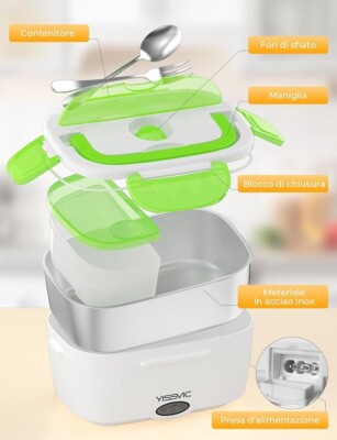 CuieTuee Scaldavivande Elettrico 3-in-1 80W Portavivande Elettrico