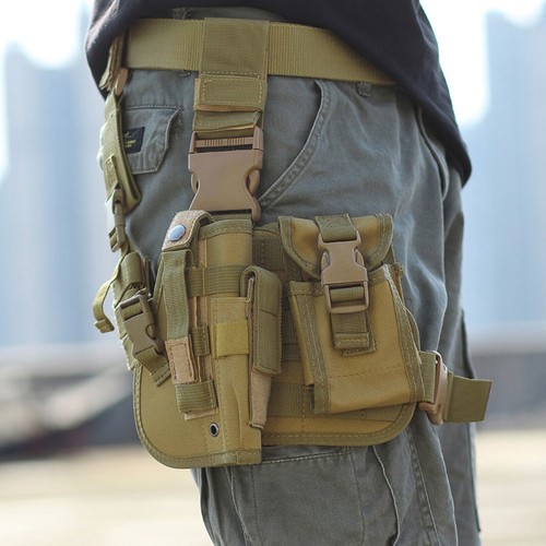 Military Drop Leg Holster Tactical Thigh Pistol Gun Pouch Right Hand Adjustable - Picture 13 of 24