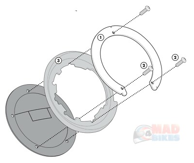 Ｎ.Ｓ×2 GIVI Tanklock Lock Ring / Flange, BF All options for Most Makes