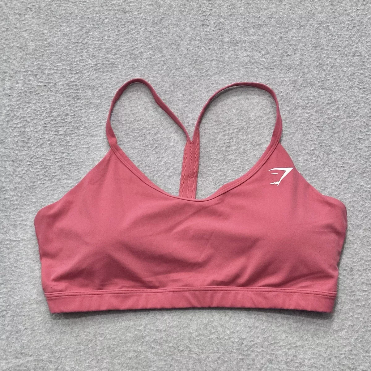 Gymshark Womens Coral Performance V Neck Sports Bra Size 2XL