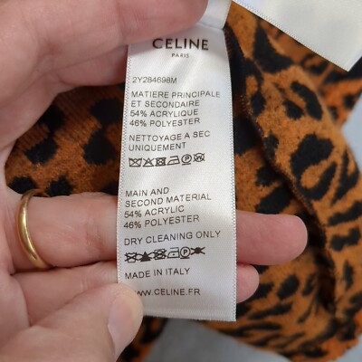 Celine Leopard Track Jacket Unisex Sz L Teddy Animal Print Cozy