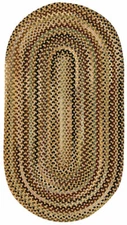 Capel Rugs "Bangor" Wool Variegated Country Braided Oval Rug Amber Gold #100 