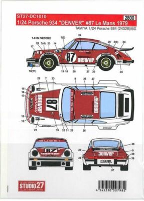 Décalcomanies Porsche 936-004 1982 - Échelle 1/24, Marque Studio 27, Occasion