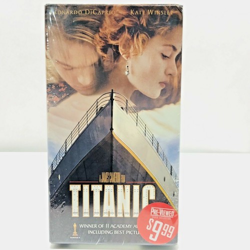 VHS Titanic 1997 Movie Blockbuster Video Pre-Viewed Video Collection Sealed