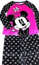 Disney Minnie Mouse NWT Wome's L 12 14 2 Pc.Daisy Print Minky Fleece Pajama Set