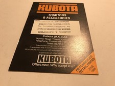 Kubota Traktoren & Zubehör Original 1986 Preisliste
