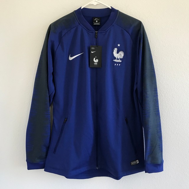 NEW Nike Mens FFF France 2018 World Cup Soccer Jacket Blue Size L