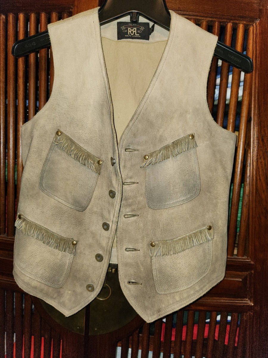 Polo Ralph Lauren Double RL RRL Western Distressed Deerskin Polo Ralph Lauren Double RL RRL Western Distressed Deerskin