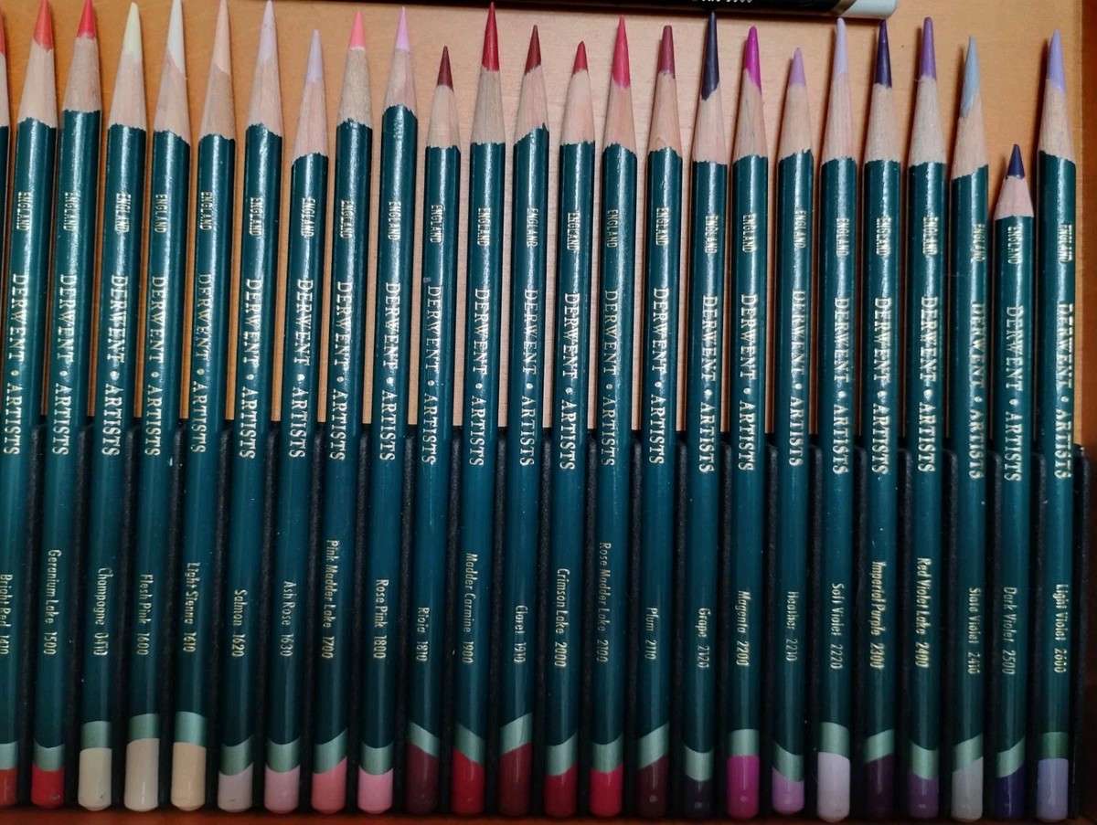 Derwent Artists Colored Pencils Wood Box Set 120 Fine Art Colour