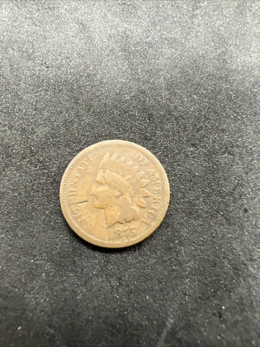 1875 1c Indian Cent Coin VG Very Good Details OBV Dig
