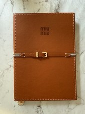 Miu Miu Leatherette Lined Notebook Journal Elastic Belt Closure