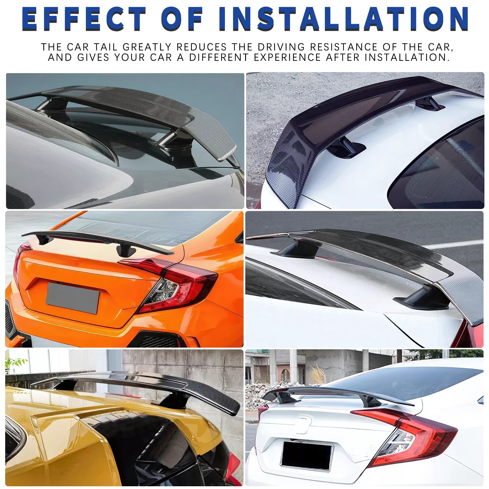 52" Carbon Fiber Spoiler Wing Rear Trunk Wing GT Style For Lotus Elise 2004-2011