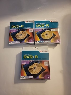 Verbatim LightScribe DVD+R DVD+Recordable for Direct Disc Labeling 3 Packs Of 10