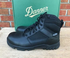 NEW IN BOX MEN’S 9.5D DANNER LOOKOUT SIDE-ZIP 5.5” TALL SAFETY TOE BLACK BOOTS