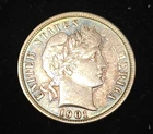 1901 Barber Dime / Extra Fine / AU
