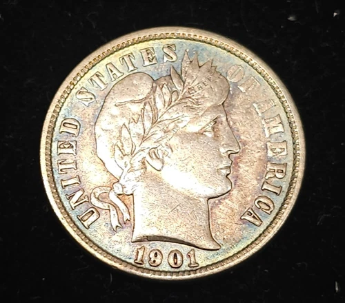 1901 Barber Dime / Extra Fine / AU