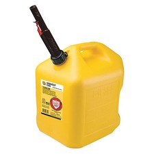 Gas Can, HDPE, 5 gal, Flame Shield Safety System, Quick-Flow Spout Included,