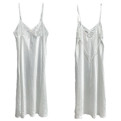 Oscar de la Renta Pink Label Coquette Slinky Babydoll Slip Dress Size XL White