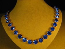 MARIANA JEWELRY NECKLACE SWAROVSKI CRYSTALS R Gold P Vivid Blue Tennis Christmas
