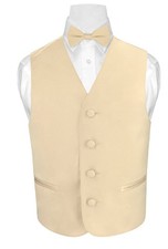 BOY'S Dress Vest  BOW Tie Solid LIGHT BROWN Color Boys BowTie Set for Suit Tux