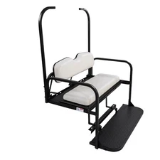 Club Car DS Rear Flip Seat Kit White Cushions (1982- 1999)
