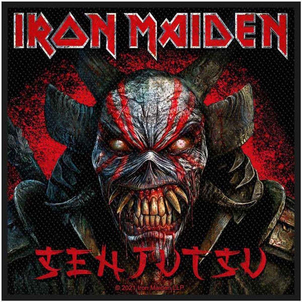 Iron Maiden Patch Senjutsu Back Cover Band Logo Nue Offiziell Schwarz Woven Size-image