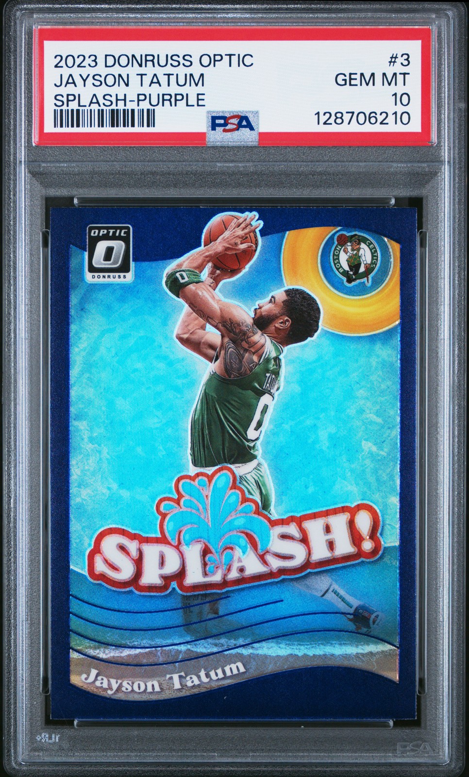 2023 PANINI DONRUSS OPTIC SPLASH PURPLE #3 JAYSON TATUM PSA 10 view 1