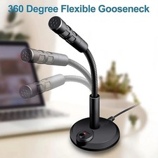 USB Desktop Microphone 3.5mm Omnidirectional PC Laptop Computer Mic for Computer