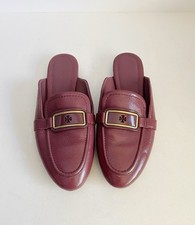Tory Burch size Eggplant Patent leather Georgia backless Loafers Mules 8.5