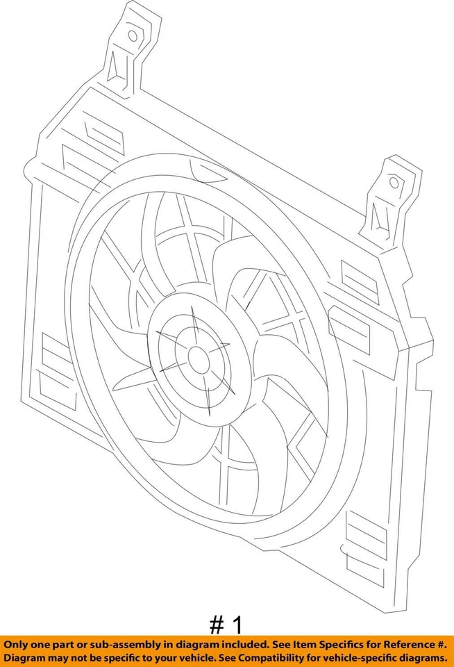 Radiator Fan Motor Fan Assembly Classic Style Fits 17-22 RANGE ROVER 2028241 Foto 3 de 3