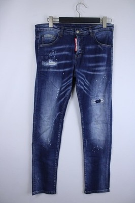DSQUARED2 Blue Denim Distressed Slim Skinny Jeans Size 48