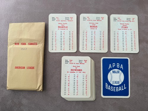 Set squadra baseball originale 1957 NEW YORK YANKEES APBA completo buone condizioni