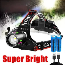 9900000LM 30W High Power LED Headlamp Rechargeable Tactical Headlight Head Torch