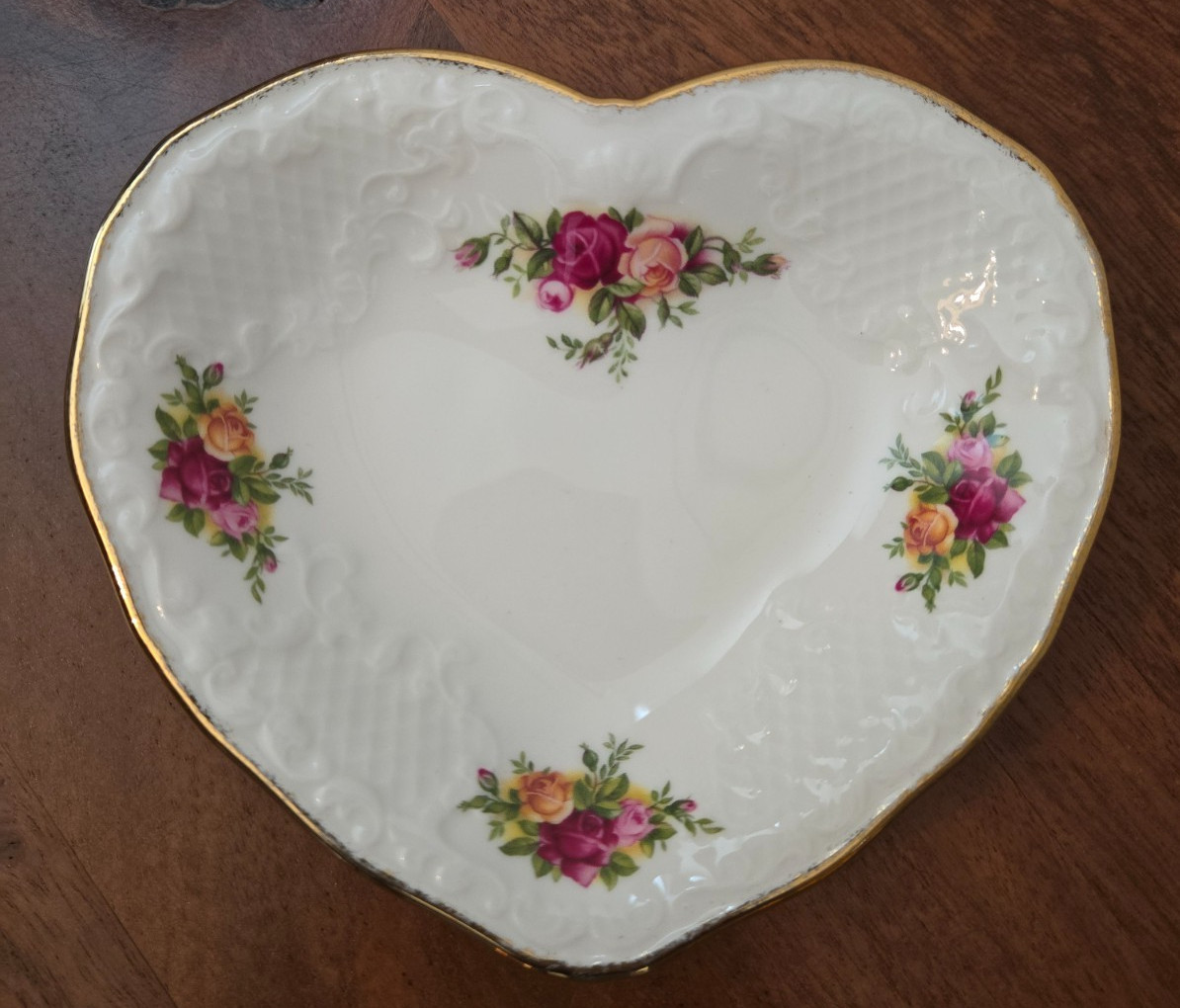 Royal Albert Old Country Roses Heart Shaped Trinket Dish