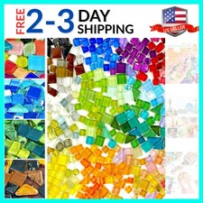 300g 200 Piece Glass Mosaic Tiles for Crafts Bulk Mini Mosaic Glass Pieces ...
