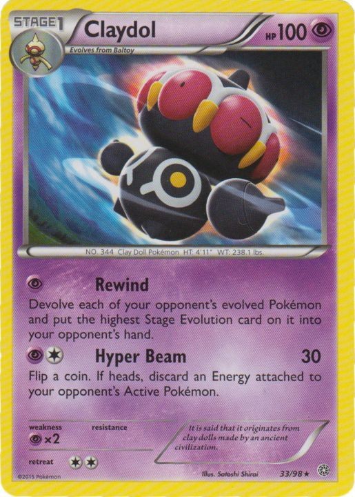 Claydol - 33/98 - Rare (Lp) Ancient Origins - Psychic Pokémon