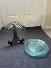 VTG Indiana Glass Federal Madrid Recollection Aquamarine 10" Dinner Plates 4pc