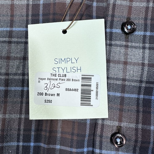 $250 New HAGEN CARMEL Men's Size Medium M Casual Multicolor Plaid Button Front - Picture 5 of 6
