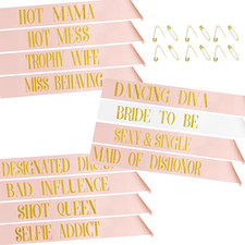 PHOGARY 12 Pack Bachelorette Sashes for Bridal Party - 1 White Bride to Be Sash