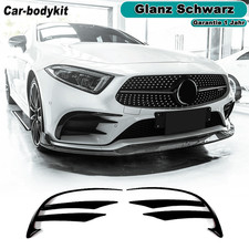 Für Mercedes C257 CLS400 550 18-21 Glanz Schwarz Front Flossen Splitter Canards Für Mercedes C257 CLS400 550 18-21 Glanz Schwarz Front Flossen Splitter Canards