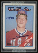 1988 Topps Jim Abbott Rookie 2004 Originals Signature Edition Certified Auto USA