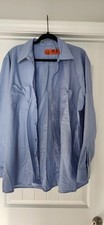 Red Kap Men s XL Blue Long Sleeve Button Fron...