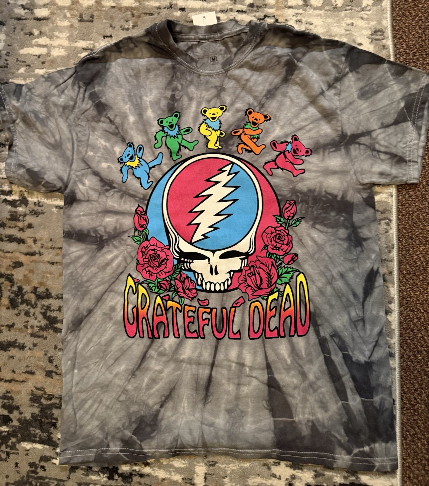 Grateful Dead Shirt MEDIUM Tie Dye Dancing Bears Steal Your Face 